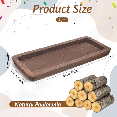 Wooden Decorative Tray Candle Holder, Decorative Wooden Dough Bowl, Wood Long Narrow Tray Home Decor, Rustic Farmhouse decoratives bowl, Brown Woodens Dough Bowll for Entry Table Decor Coffee Table