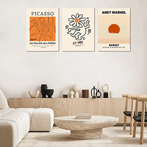 Abstract Wall Art Prints Set of 3, Framed Modern Canvas Wall Art Decor - color: Abstract Wall Art, size: 12x16Inchx3pcs-Framed