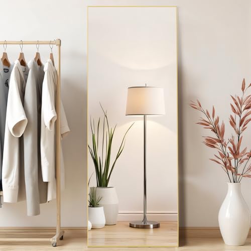 21"x64" Mirror Full Length, Upgraded Body Wall Mirrors - color: Claccic Gold-rect, size: 64"L x 21"W