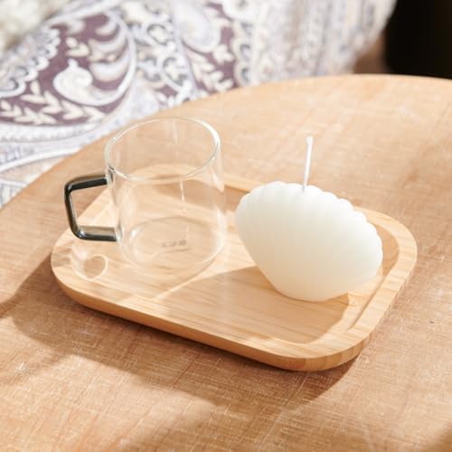 Bamboo Vanity Tray, Bathroom Counter Tray, Toilet Paper Basket Storage for Toilet Tank, Bathroom, Kitchen Counter 7.8 x 5.1 x 0.8 inch - size: 7.9" x 5.1" x 0.8"