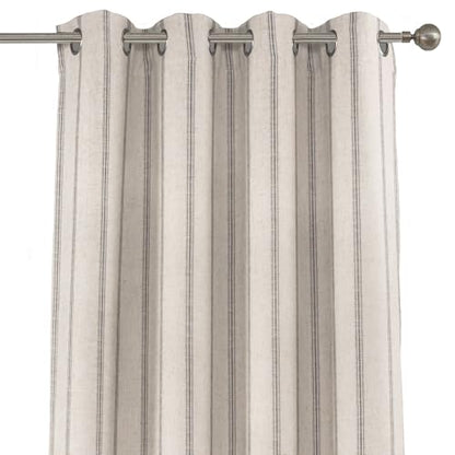DriftAway Farmhouse Linen Stripe Blackout Curtains, W52xL84, Gray - color: G Gray Stripe, size: 52"W x 84"L (Pack of 2)