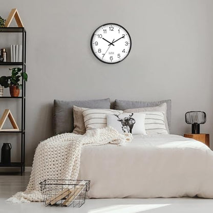 XFM 2 Pieces Modern Small Wall Clocks Battery Operated 8 Inch - color: Black, size: 8 Inch-2pcs