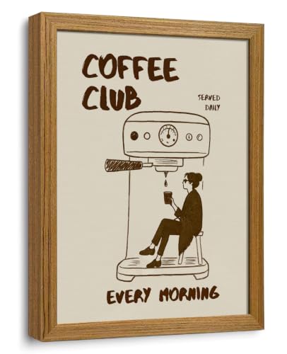 Funny Framed Coffee Wall Art Coffee Bar Decor Sign for Kitchen 12x16 inch - color: coffee, size: 16"L x 12"W