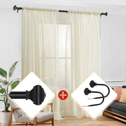 USFOOK Black Curtain Holdbacks, Decorative Drapery Tiebacks, 2 Pack/1 Pair - color: Black