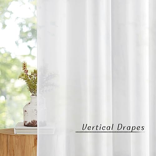 NICETOWN Sheer Window Panel Curtains - Grommet Top Gauzy Sheer Drapes Lightweight Breathable Panels for Windows (2-Pack, 54 Wide x 63 inch Long, White) - color: White, size: 54"W x 63"L (Pack of 2)