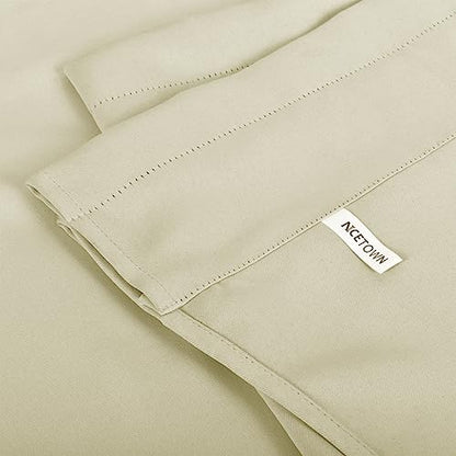 NICETOWN 2 Panels Light Beige Kitchen Valances for Window, 42W x 18L - color: Light Beige, size: 42"W x 18"L (Pack of 2)