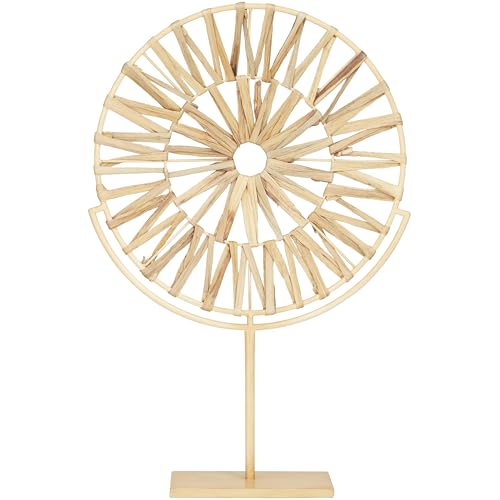 Deco 79 Metal Geometric Handmade Decorative Sculpture Starburst Home Decor Statue, Accent Figurine 16" x 4" x 24", Brown - size: CONVINEIENTLY SIZED