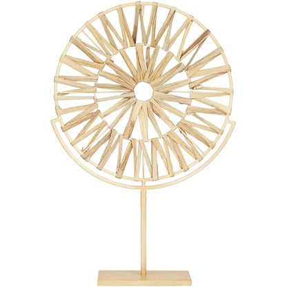 Deco 79 Metal Geometric Handmade Decorative Sculpture Starburst Home Decor Statue, Accent Figurine 16" x 4" x 24", Brown - size: CONVINEIENTLY SIZED