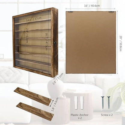16x20 Large Shadow Box Frame with Removable Shelves,Collectible Display Shelves Case,Military Challenge Coin Display Case,Wood Shadow Boxes Display Cases for Keepsake,Pictures - color: Wood, size: 16*20