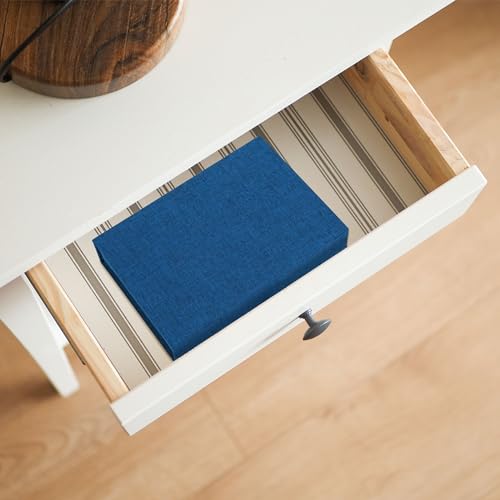 Vienrose Small Photo Storage Box, 4"x6", Linen Postcard Keeper, Dark Blue - color: Navy Blue, size: 4"x6"