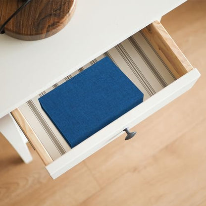 Vienrose Small Photo Storage Box, 4"x6", Linen Postcard Keeper, Dark Blue - color: Navy Blue, size: 4"x6"