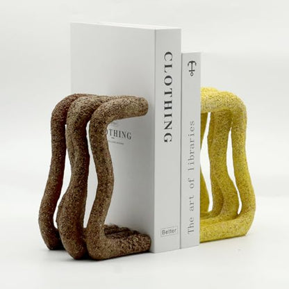 Lukitas Unique Wave Decorative Bookends Heavy Duty Book Holder, Resin 7.5'' - color: Wave