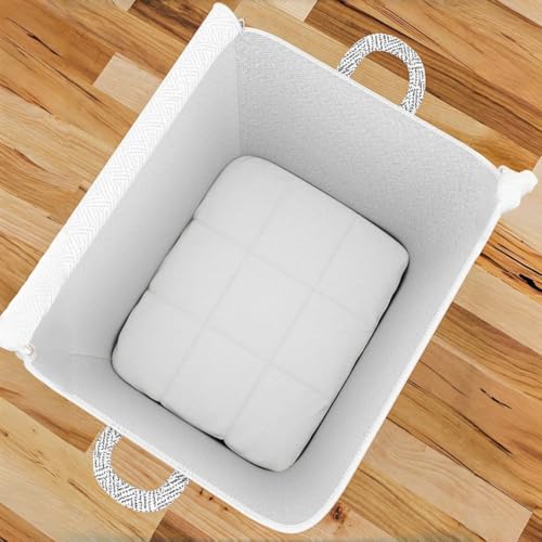 1 Pc Extra Large Foldable Storage Box With Lid, Space-Saving Fabric Collapsible Organizer Bin For Under-Bed And Closet Storage, Herringbone, 30L - size: 30L