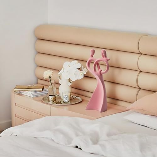 Romantic Couple Statue with Soft Flocked Finish, Pink - color: Couple02-pink