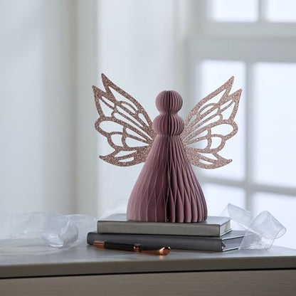 Your Heart's Content Honeycomb Paper Angel in Pink (Pink Angel) - color: Pink Angel