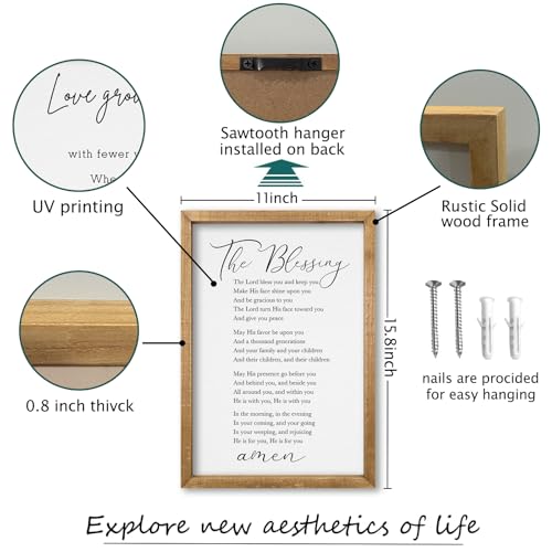 comurdyo The Blessing Bible Verse Wall Art, 16"×11", Wood - color: The Blessing (Wood), size: 16"L x 11"W