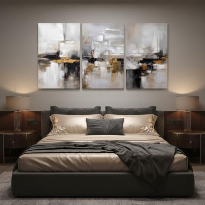 Neutral Abstract Landscape Textured Modern Wall Art for Living Room - color: abstract, size: 16L"x12W"