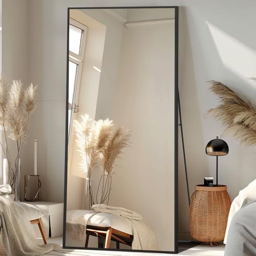 Large Full Length Mirror, 76"x34" Gym Mirrors for Home Gym, Black - color: Black, size: 76"L x 34"W