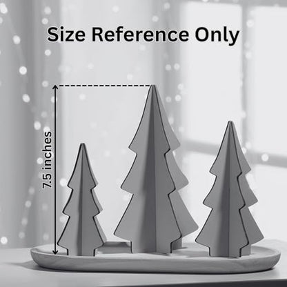 Your Heart's Content Set of 3 Holly Green Interlocking Wood Trees, Handmade USA Classic Curated Color Combination, Winter Tabletop Display, Christmas Tree Mantel (Set 3 Holly Green) - color: Set 3 Holly Green