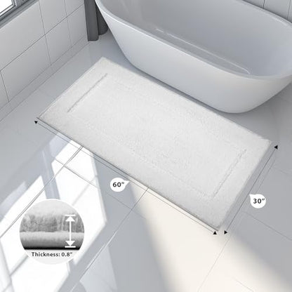 anllugs Bathroom Rugs, 30" x 60" Soft Bath Rugs, White - color: White, size: 30" X 60"