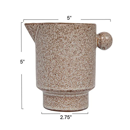 Creative Co-Op Modern Small Stoneware Pitcher or Vase, Putty Brown - color: Putty Brown, size: 16 Ounces