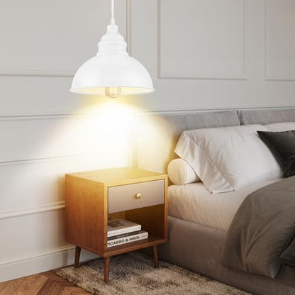 Plug in Pendant Light, 15FT Hanging Lights, On/Off Switch - color: White
