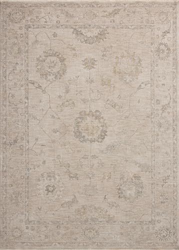 Loloi Chris Loves Julia Louisa Oatmeal/Slate 5'-3" x 7'-6" Area Rug - color: Oatmeal / Slate, size: 5'3" x 7'6" (Rectangular)