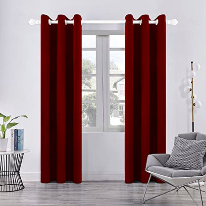 Pickluc Grommet Blackout Curtains 84 Inches Long 2 Panels Set, Thermal Insulated Drapes for Bedroom, Noise Reduction, Privacy Protection, Burgundy Red, 42" Wide x 84" Length - color: Burgundy Red, size: 42"W x 84"L (Pack of 2)
