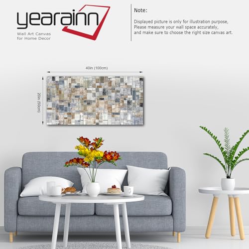Large Abstract Canvas Wall Art for Living Room Wall Decor Geometric Patterns Canvas Prints Artwork Brown Grey Indigo Rectangle Canvas Pictures Home Office Wall Decorations Ready to Hang 20" X 40" - color: Brown Grey Blue Abstract, size: 40"L x 20"W