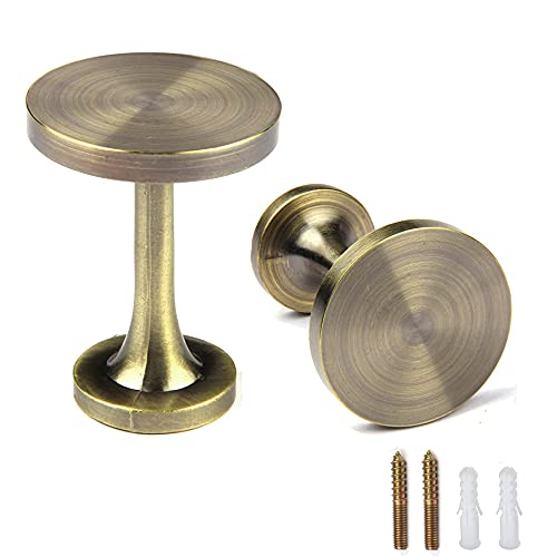 BEL AVENIR 2 Pack Curtain Holdbacks Metal Round Medallion Drapery Tiebacks Wall Hooks Modern Simple Style Home Decor with 2pcs Screws (Bronze) - color: Bronze