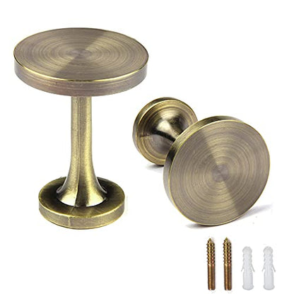 BEL AVENIR 2 Pack Curtain Holdbacks Metal Round Medallion Drapery Tiebacks Wall Hooks Modern Simple Style Home Decor with 2pcs Screws (Bronze) - color: Bronze