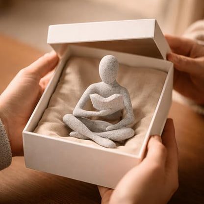 Abstract Reading Sculpture, Modern Minimalist, Desk Decor, Home Office Decorative Figurine, Creative Gifts