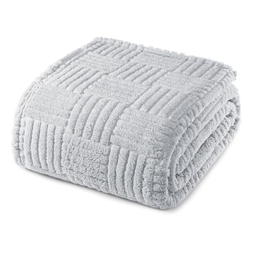 Whale Flotilla Lightweight Fleece King Size Blanket for Bed, Light Grey - color: Light Grey, size: King(90x104 Inch)