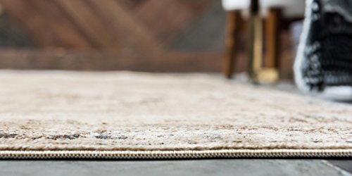 Unique Loom Chateau Collection Area Rug - Lincoln (3' 1" x 13' 1" Runner Blue Cream/Brown) - color: Beige/Light Brown, size: 3'1" x 13'1" (Runner)