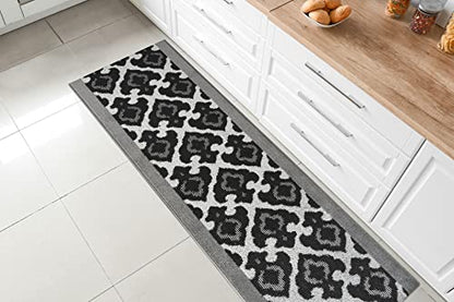 REMNAZ Custom Size Non-Slip Rubber Backed Hallway & Stair Runner | Washable, Robot & Pet Friendly | Curl Resistant, Shed-Free, Anti-Fray Edges | 31 inch Wide X 6 feet Long, Royal Grey - color: ‎royal / Grey, size: 31 inch Width X 6 Feet Length