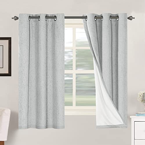 H.VERSAILTEX 100% Blackout Linen Curtains 63" L 2 Panels Glacier Gray - color: Glacier Gray, size: 42"W x 63"L (Pack of 2)