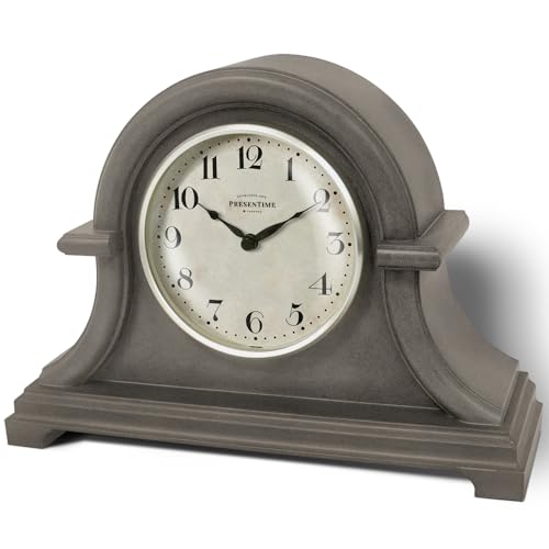 Presentime Mantel Clock Vintage Farmhouse Series - color: Grey Oak