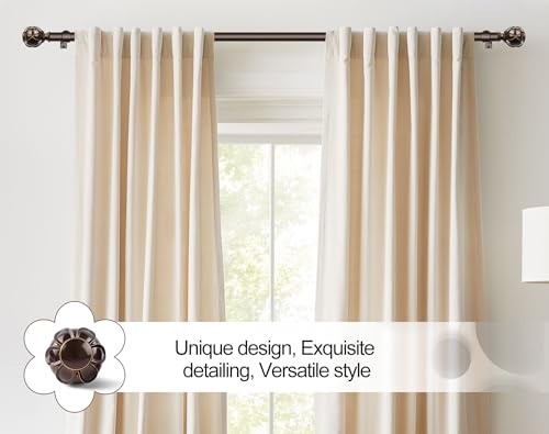 KAMANINA 1 Inch Curtain Rod 28-48 Inch, 2 Pack Antique Bronze Drapery Rods - color: Antique Bronze, size: 28-48"(2Pack)