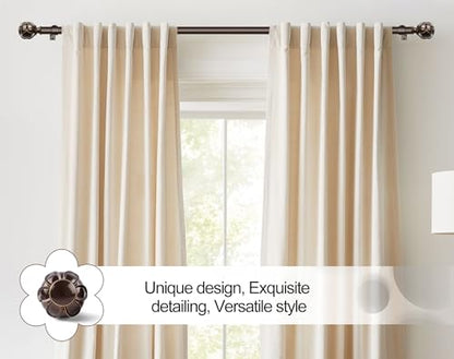 KAMANINA 1 Inch Curtain Rod 140 to 180 Inch, Extra Long Heavy Duty, Bronze - color: Antique Bronze, size: 140-180"