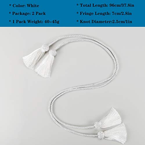 Elegant Tassel Curtain Tiebacks Rope Curtain Tie Backs for Windows Porlau - color: White