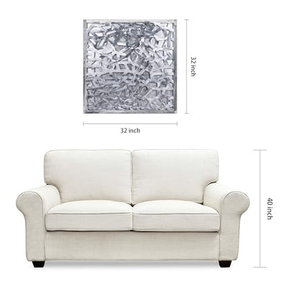 Empire Art Direct Enigma 3D Polished Steel Sculpture, Abstract Metal Wall Art with Sliver Leaf, Ready to Hang, Living Room, Bedroom & Office,Sliver,32"x32" - color: Silver Enigma, size: 32"L x 32"W