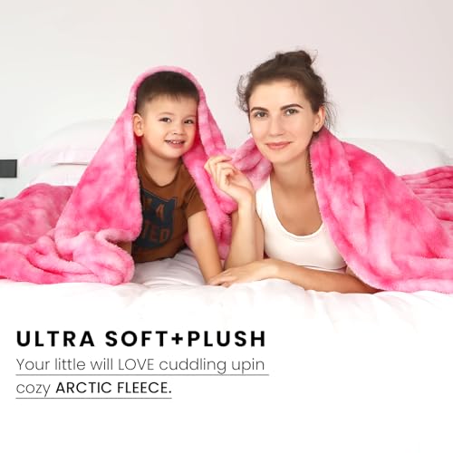 Pink Blanket Queen Size Fleece Throw, Soft Fuzzy Big Blankets for Women - color: Pink Tie Dye Blanket, size: Size 90" x 90"(228 x 228 cm)