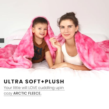 Pink Blanket Queen Size Fleece Throw, Soft Fuzzy Big Blankets for Women - color: Pink Tie Dye Blanket, size: Size 90" x 90"(228 x 228 cm)