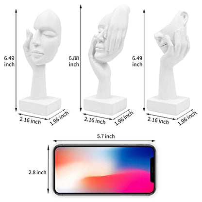 3 Pcs Thinker Statue,Modern Home Sculptures,Collectible Figurines - color: 3 Pcs White-2