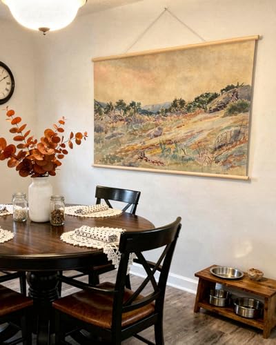 HUARCEY Extra Large Canvas Wall Art, Rustic Landscape Scroll Wall Art 36x54 - color: Hillside, size: 54"L x 36"W