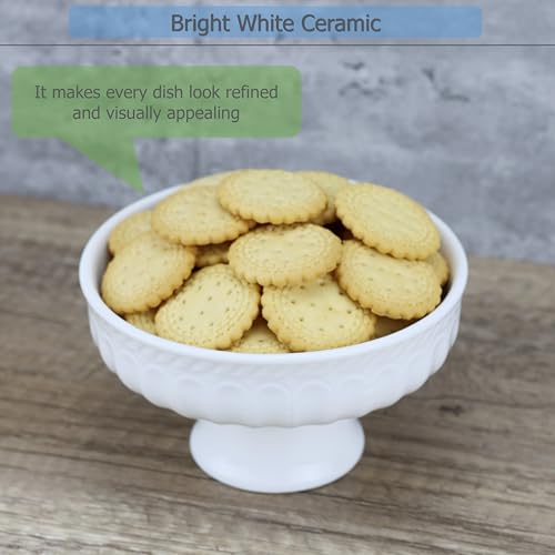 EIKS Ceramic Footed Bowl Display Stand Plate, (Dia. 5-inch) - size: Dia. 5-inch