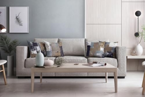 Brown Grey Abstract Throw Pillow Covers 20x20 Set of 4 - color: Earth Tone Brown and Blue Grey, size: 20" x 20" (Pack of 4)