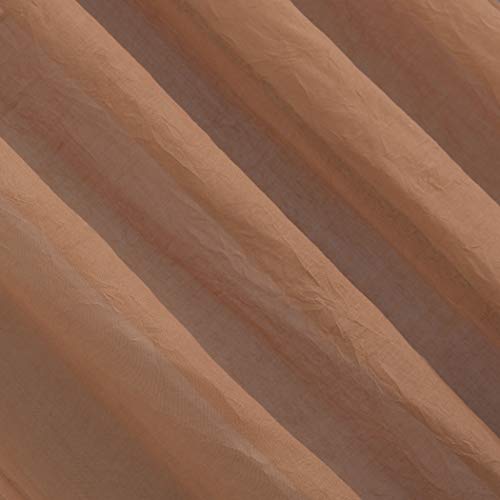 No. 918 Genevieve 2-Pack Linen Weave Sheer Semi-Sheer Rod Pocket Curtain Panel Pair, Sienna, 50" W x 96" L (2 Panels) - color: Sienna, size: 50"W x 96"L (Pack of 2)
