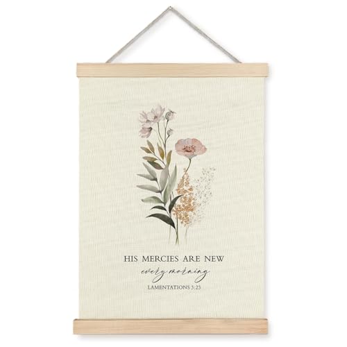 Supwhd His Mercies are New Every Morning Christian Wall Art, Christian Wall Decor for Bedroom Living Room Office 16x24 - color: His Mercies are New Every Morning, size: 24"L x 16"W