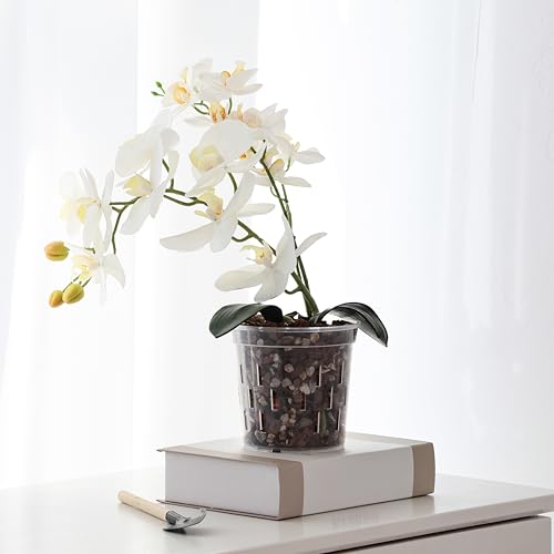 TRUEDAYS Orchid Pot, 4 Pack 6 Inch Plant Pot with Drainage - size: 6Inch-4Pack